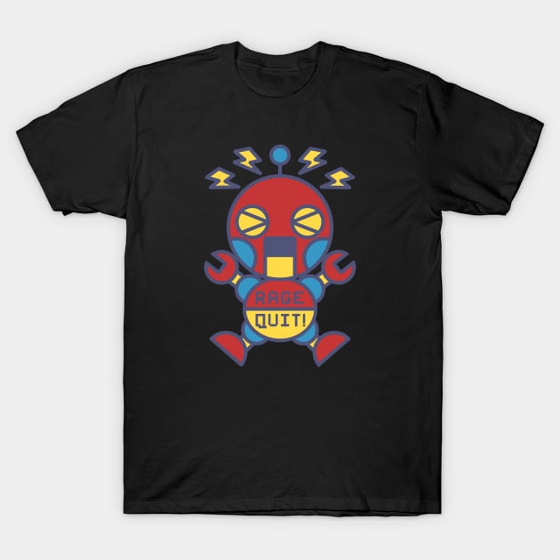 RAGE QUIT classic robot T-Shirt by Red_Flare_Art